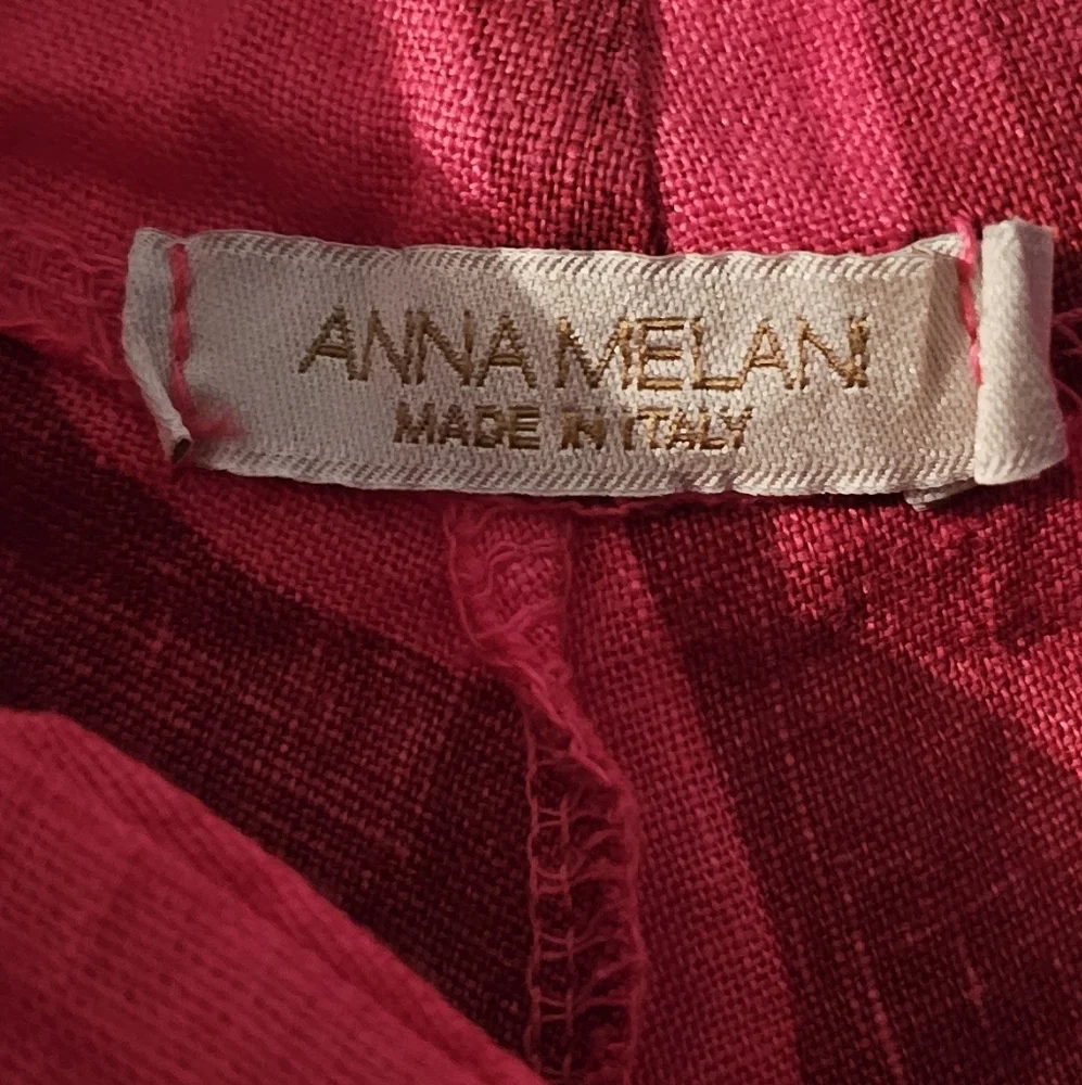 Pure Italian Linen Strawberry Pink Jumpsuit Overall - Picture 3 of 5